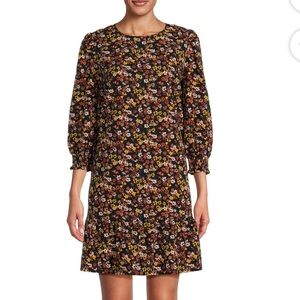 Time and Tru Floral Dress - Black and Multicolor